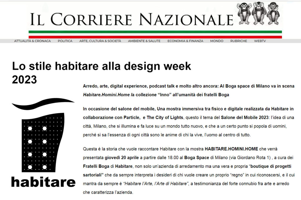 Lo stile di Habitare Boga alla design week 2023 - Il Corriere Nazionale